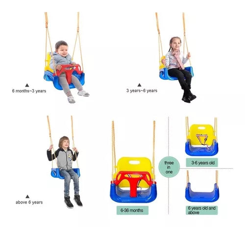 Columpio Silla 3 En 1 Ajustable Portátil Niños Asiento Bebé