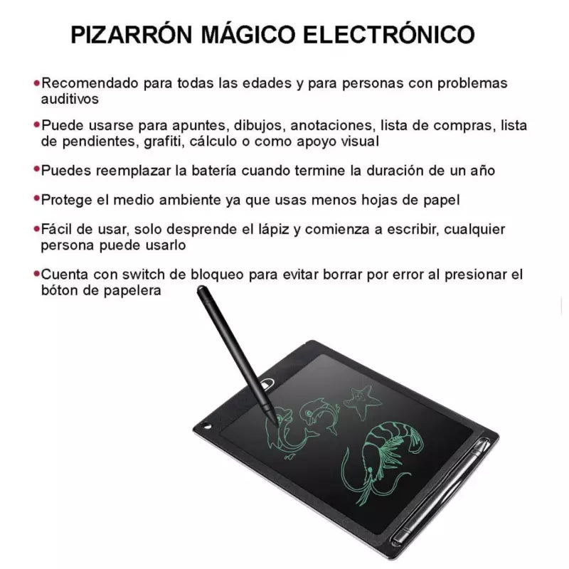 Pizarrón Mágico Tipo Tablet Para Dibujar