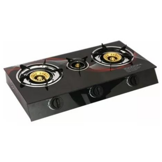 Cocina de Gas Vidrio Templado 3 Platos