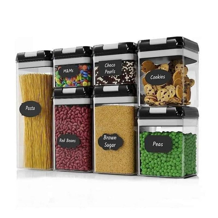 Set 7 Contenedores De Alimento Tapa Hermética Almacenamiento