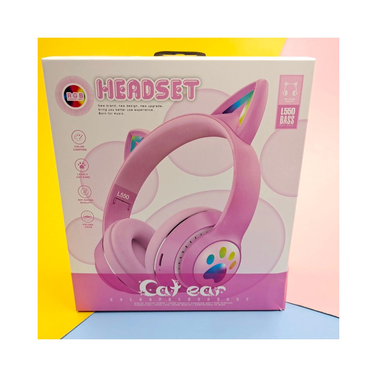 Audífonos Inalámbricos Bluetooth STN-28 Cat Light Rosa